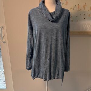 J. Jill Heathered Blue Cowl Neck Top Size XL